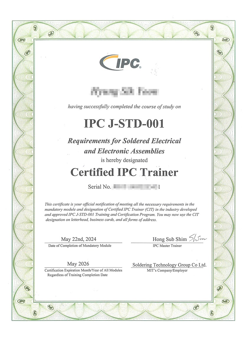 IPC_J-STD-001_Certificate